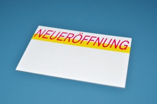 Preisschild "Neueröffnung" 9 x 6cm 50er Set