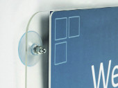Fenster-Display Acryl doppelseitig, mit Saugnäpfen, versch. Formate