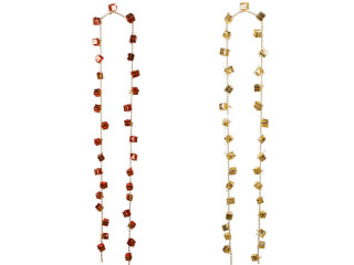 Päckchengirlande 33-tlg., Päckchen 3cm, Perlenkette Ø 8mm, 240cm lang, versch. Farben