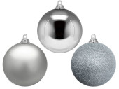 christmas ball B1 silver, various sizes/versions