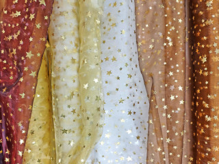 Stoff Organza "Sterne" B 150 cm versch. Farben