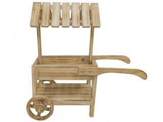 chariot de marché mini bois nature 62 x 24 x h 61cm