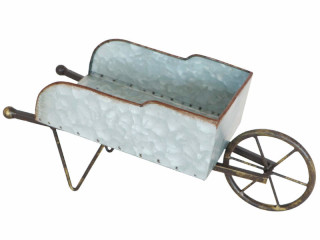 wheelbarrow "antique-art" zinc small 36 x 13 x h 16cm