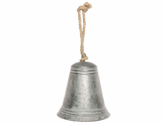 bell on rope "antique-art" zinc Ø 23,5cm h 29,5cm