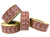 discount sticker red/white var. discount numbers