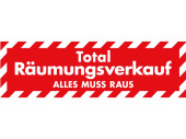 Ankleber "Total-Räumungsverkauf" rot/weiss...