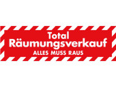 Ankleber Total-Räumungsverkauf rot/weiss 42 x 138cm