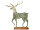 Hirsch auf Holz XL Kopf gerade grün-gold patiniert/Holz 83 x 12 x H 109cm