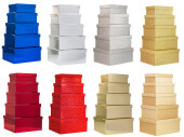 Rectangular gift boxes 16-  22cm, set of 5, assorted colours