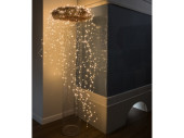 LED Angel Hair Kabel silber, 300 LEDs warmweiss, 200cm, 12 Stränge, 4.5V/6W