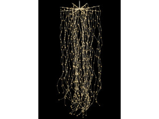 LED Angel Hair "waterfall" 768 LEDs warmweiss, Kabelfarbe silber, Ø 50 x H 150cm, 12V/9W