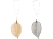 leaf hanger approx. 6 - 8cm, with cord, various colors