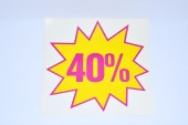 discount sticker yellow / pink with various discount numbers