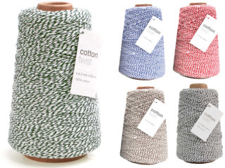 cordon de coton "Twist" sur bobine A, Ø 2mm, 500m, diff. couleurs