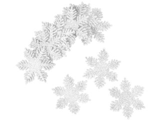 Glimmereiskristallhänger weiss Ø 5cm, 12 Stück