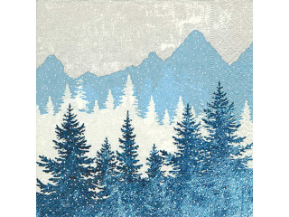 Servietten "Waldsilhouette blau" 33 x 33cm, 20 Stück