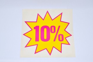 Rabatt-Aufkleber gelb/pink 10%