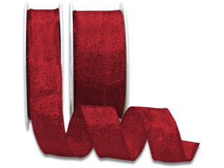 Band "Sacramento" mit Drahtkante rouge 40mm