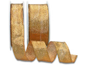 Band "Sacramento" mit Drahtkante gold 40mm