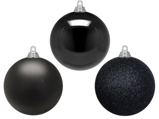 boule de Noël B1 noir, diff. tailles/versions