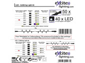 LED-ExString TwinkleLight 40 Kabel schwarz, 40 LEDs, 4m, für Aussen, warmweiss/kaltweiss
