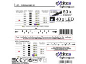 LED-ExString TwinkleLight 40 Kabel schwarz, 40 LEDs, 4m, für Aussen, warmweiss/kaltweiss
