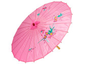 Chinaschirm mit Blumenmotiv pink