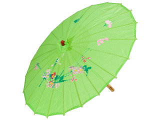 chinese umbrella with floral motif green