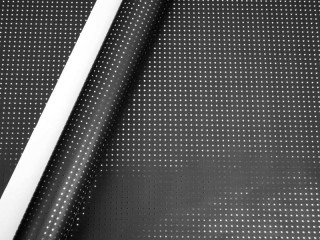 Geschenkpapier Metal. Punkte 70cm x 100m, schwarz-silber