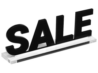 Aufsteller "SALE" Acryl 3mm H 65mm  B 200mm, schwarz