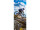 Textilbanner "Mountainbiker" 75x180cm, blau/grün Schlauchnaht oben+unten