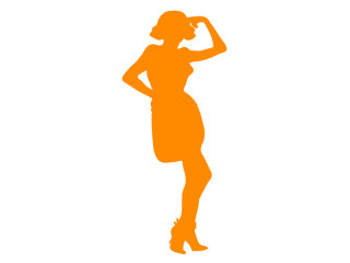 Silhouette Frau Star orange