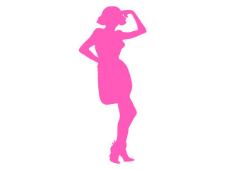 silhouette femme "Star" rose fuchsia
