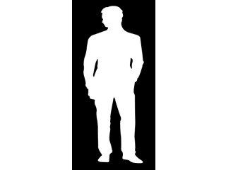 silhouette man "Metro" white