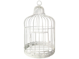 Vogelkäfig Metall weiss H 30cm, Ø 20cm