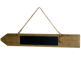 Wegweiser Holz hängend braun 65 x 10,5cm beschreibbar (beidseitig)