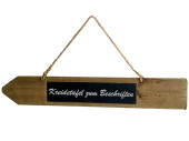 Wegweiser Holz hängend braun 65 x 10,5cm...