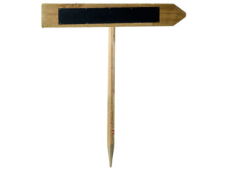 Wegweiser Holz auf Stab braun 65 x 10cm, H 72cm beschreibbar