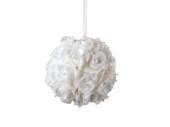 Rosenkugel "foam" weiss mit Aufhänger,...