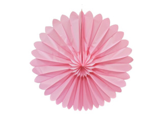 Faltrosette "Pastell" rosa Ø 35cm Papier, schwer entflammbar