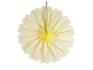 rosette "pastel" light yellow Ø 35cm, paper, flame-retardant