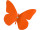 butterfly "sheet" 12 pcs. orange