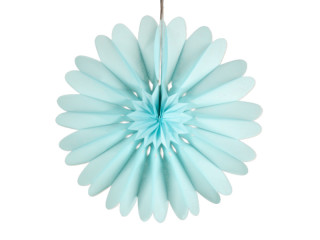 rosace pliable "pastel" turquoise clair Ø 60cm, papier, ignifuge