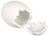 Fiberglas Objekt Ei cracked weiss, H 70cm, Ø 50cm...