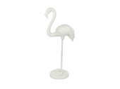 fibreglass object flamingo white, h 118 cm, w 50 cm, d 30 cm flame resistant, outdoor