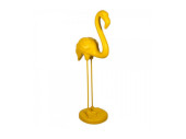 Fiberglas Objekt Flamingo gelb, H 118 cm, B 50 cm, T 30 cm schwer entflammbar, outdoor
