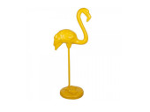 Fiberglas Objekt Flamingo gelb, H 118 cm, B 50 cm, T 30 cm schwer entflammbar, outdoor