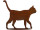 Katze auf Platte rosteffekt gehend H45 x 50cm Metall Standplatte 40 x 12cm