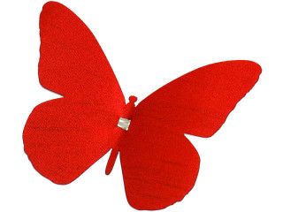 papillons "feuille" 12 pcs. rouge