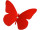 butterfly "sheet" 12 pcs. red